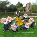 Life Size Fiberglass Snow White And Seven Dwarfs Statue
